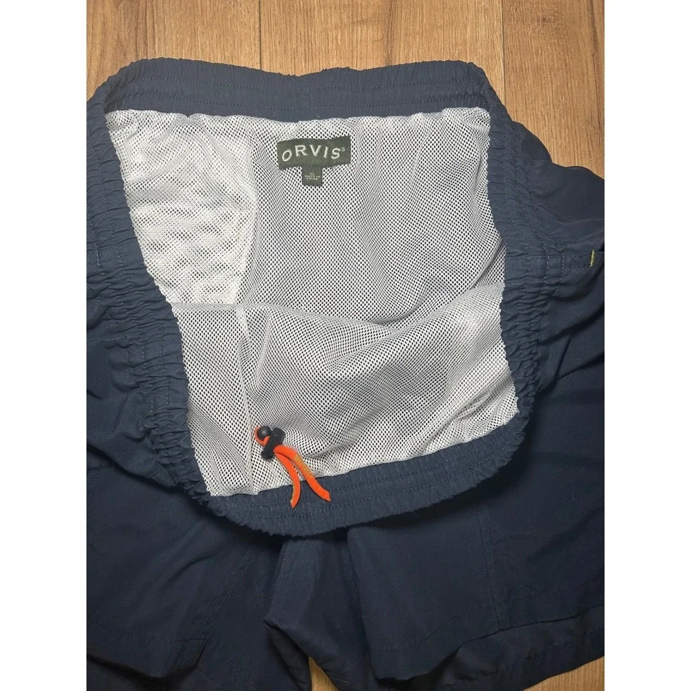 ORVIS Men's Navy Blue Swimshorts Size XL Mesh‎ Lined